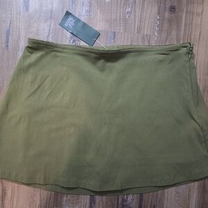 Wild Fable Olive Green Mini Skirt Size M NWT Side Zip